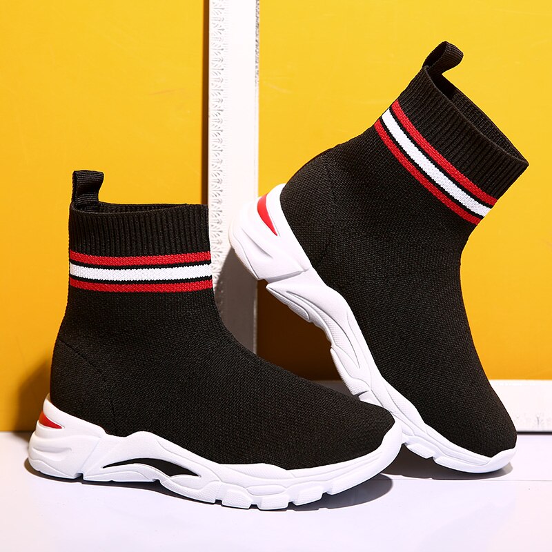 Barn röda stövlar flickor höga strumpor skor barn bekväma höststövlar småbarn flickor skor barn stövlar zapatos