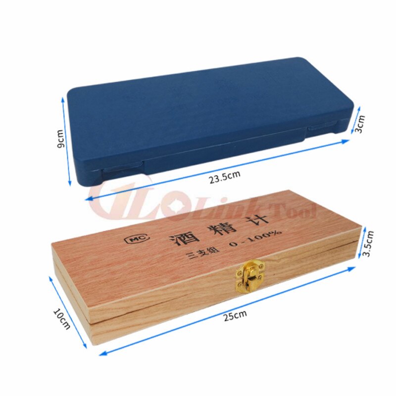 3 Stks/set 0-100% Alcoholometers Tester Professionele Concentratie Meter Hydrometer Met Thermometer 2 Stijlen