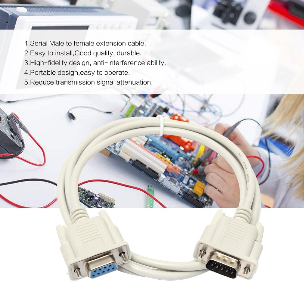 DB9 1.5M Seriële RS232 9-Pin Man-vrouw M-F 9-Pin Pc Converter Verlengkabel Hoge -Fidelity Anti-Interferentie