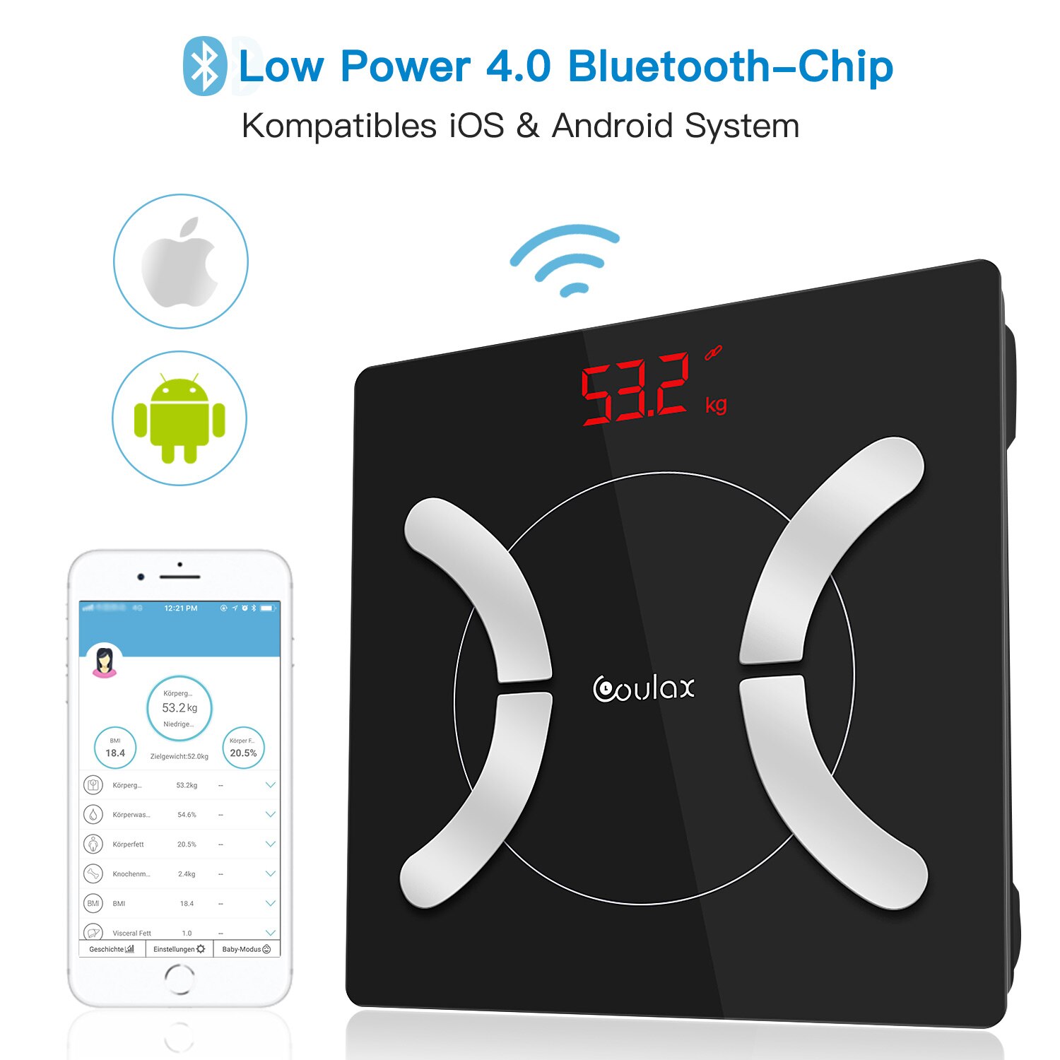 Bluetooth Body Fat Scales With App Digital Personal Scales Body Analysis For BMI Muscle Body Fat Protein BMR