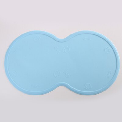 Silicone Waterproof Pet Feeding Mat Double Dog Bowls Dog Wear-resistant Pet Water Food Holder Cat Feed Bowl Mats: Blue