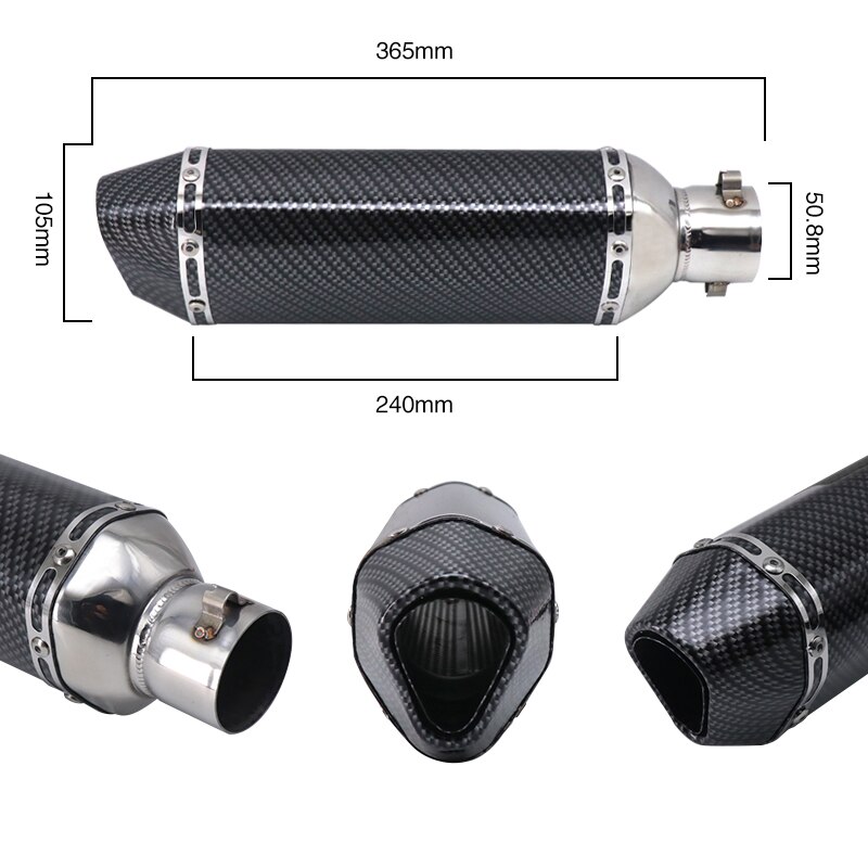 Sclmotos- 51mm Motorcycle Akrapovic Yoshimura Exhaust Muffler Pipe with DB Killer Escape Moto Pitbike Racing NMAX CB650F MT03