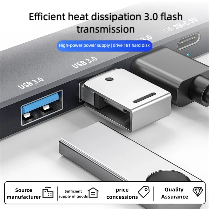 Pd 65w usb-c-hub type c til usb 3.0- hub 5- porters multisplitteradapter otg for xiaomi lenovo macbook pro 13 15 air pro pc-datamaskin