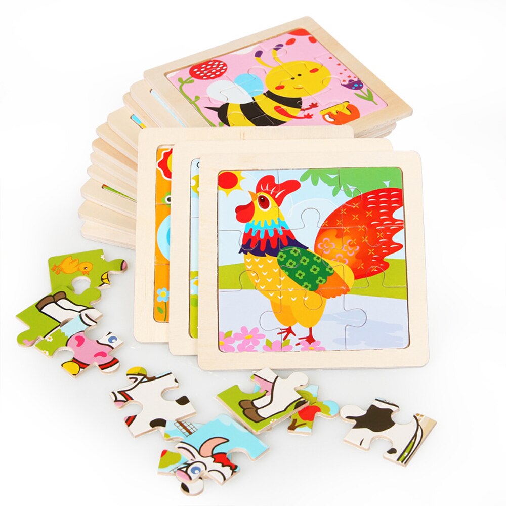 Inteligencja zabawka dla dzieci drewniana układanka 3D Tangram dla bajkowe zwierzątka dla dzieci/Puzzle ruchu zabawki edukacyjne