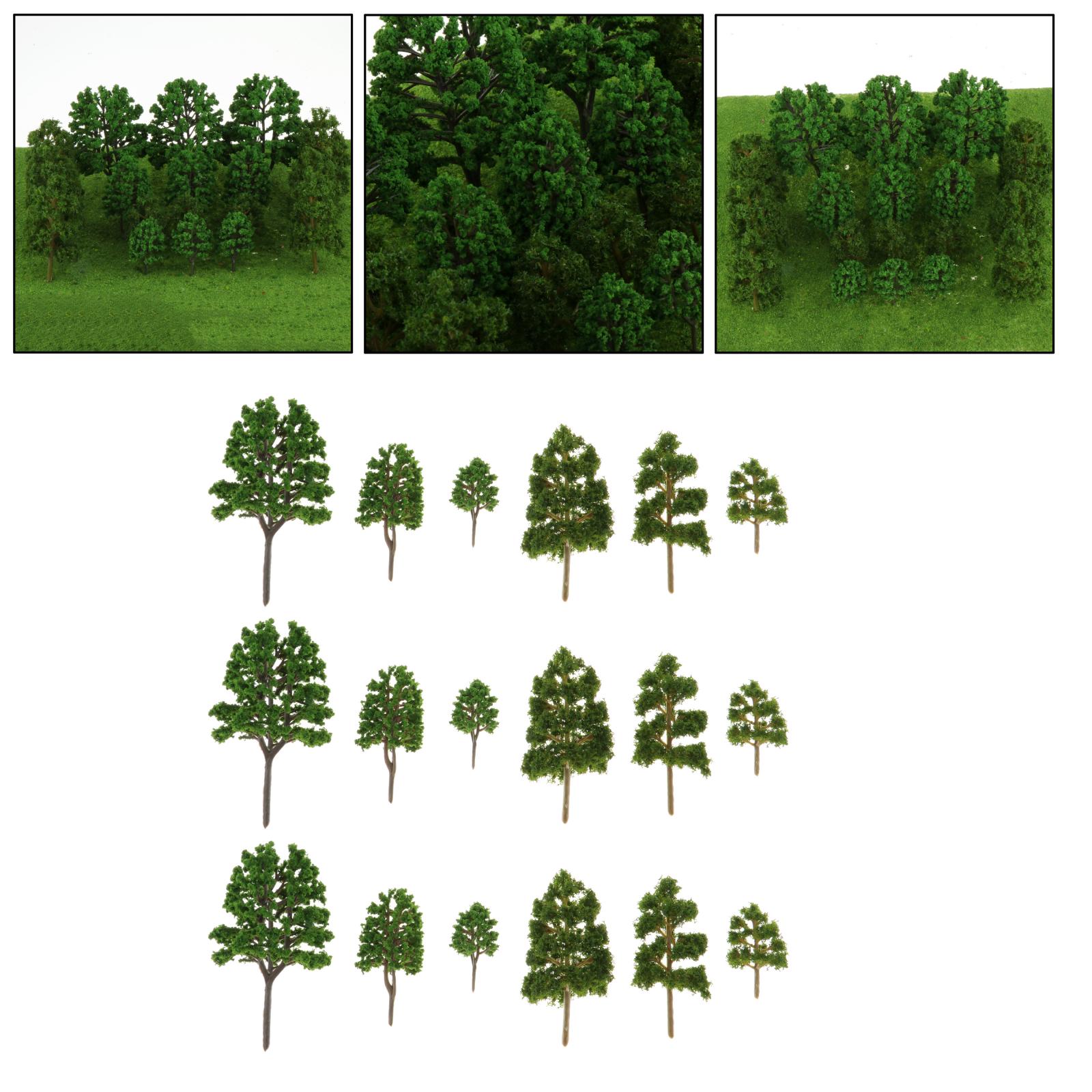 18Pieces Mixed Model Tree, Assorted Scale Building Park Garden Miniature Landscape Wargame Scenery Supplies