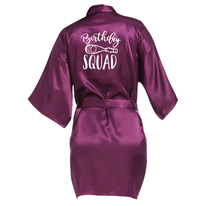 Verjaardag Queen &amp; Squad Wedding Party Bruid Robe Badjas Satijnen Bruids Pyjama Bridal Party Gewaden Bruidsmeisje Gewaden: purple / M