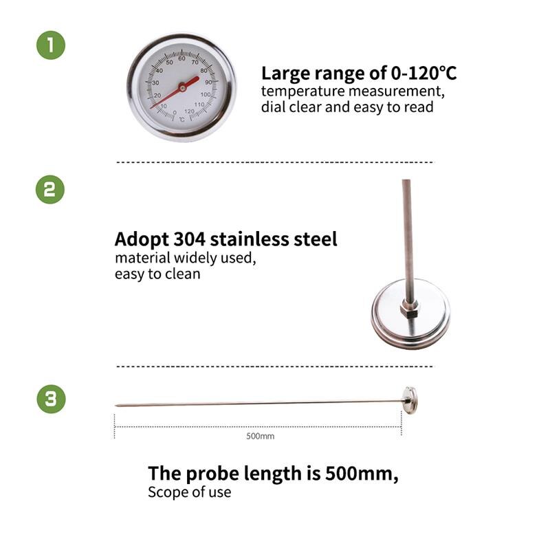 Food Grade Stainless Steel Meat Thermometer BBQ Cooking Baking Food Probe Kitchen Fast Reation Temperature Instruments