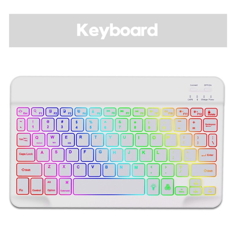 Wireless Keyboard Compatible with Bluetooth Portable Mute Glowing Keyboard Practical Accessories Keyboard Glowing Keyboard: white