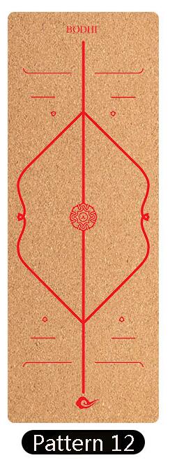 Yoga Mat - Natural Cork & TPE - 183x65cm - Non-Slip - Odorless - Fitness Gym Pilates: Pattern 12