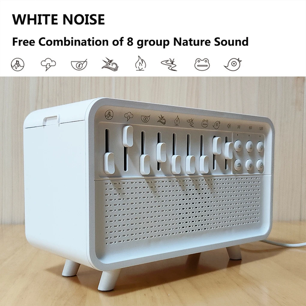 3 in 1 Bluetooth-compatible Speaker White Noise Sleep Aid Night Light Humidifier All-in-one Machine Free 8 Goup Nature Sound