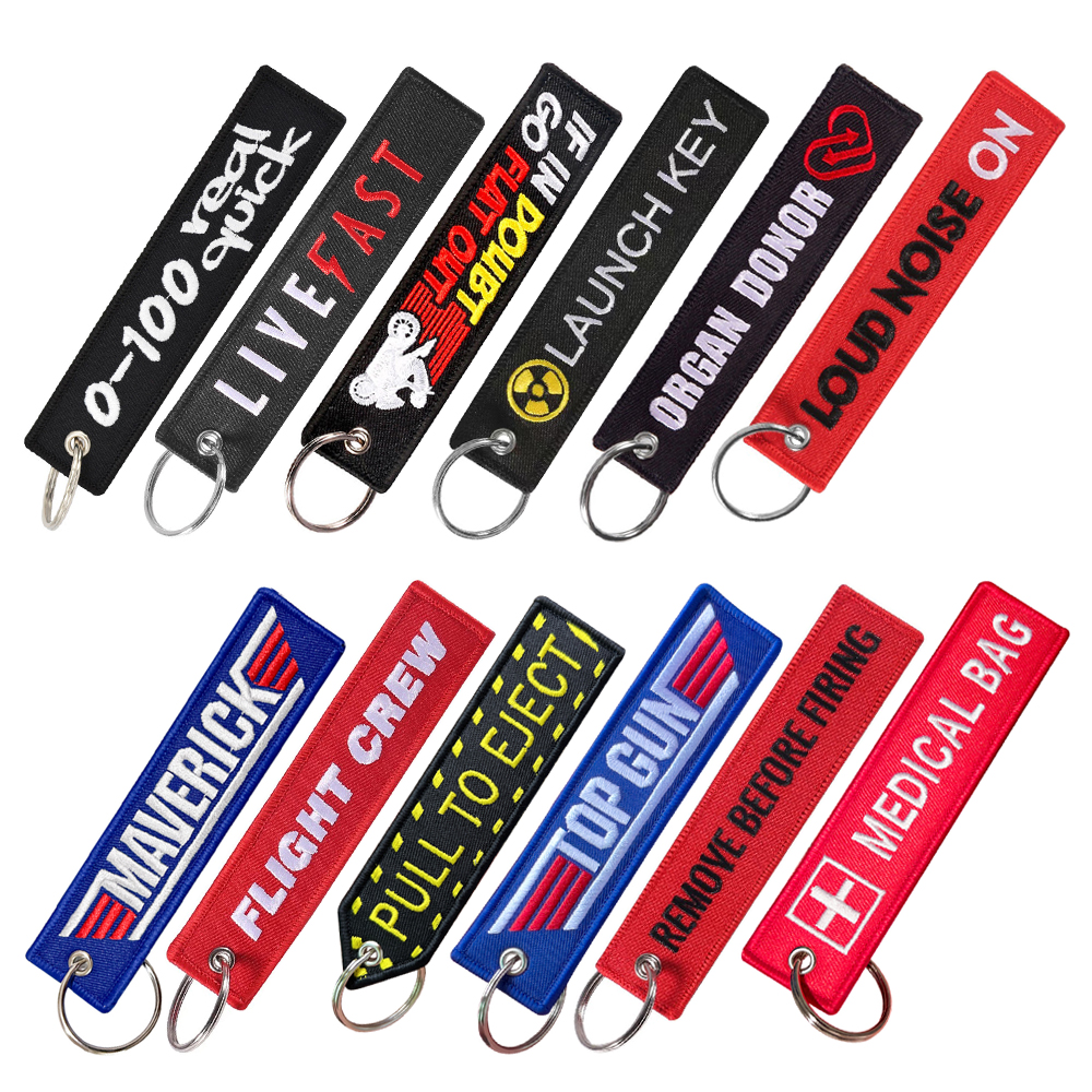 LLavero de aviación, bolsa médica Top Gun Maverick, bordado de ambos lados, etiqueta para coche, accesorios para llaveros, colgante para mochila, 1 ud.