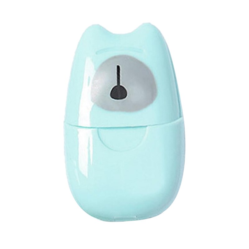 50 stuks wegwerppapierzeep voor op reis, draagbare handwasbox, aromatische plakjes, vellen, mini-zeeppapier voor kinderen en volwassenen: Lichtgroen