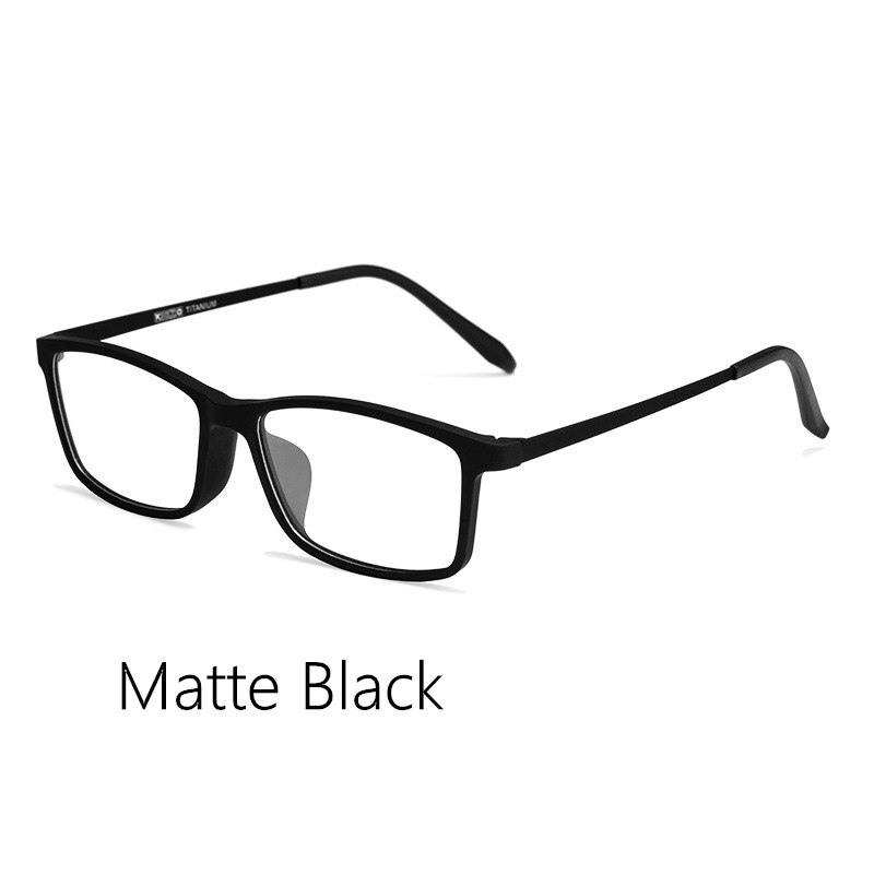 Business Glasses Frame Men TR90 Glasses Frame Female Square Frame Elastic Paint Titanium Temple Prescription Glasses HR3048: Matte Black