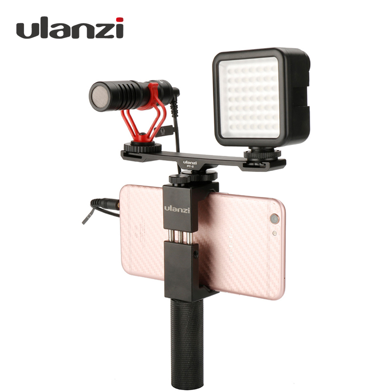 Ulanzi PT-2 Statief Dual Mount Koude Schoen Plaat Extension Bracket Adapter Voor Microfoon/Led Video Licht, telefoon Vlogging Rig Setup