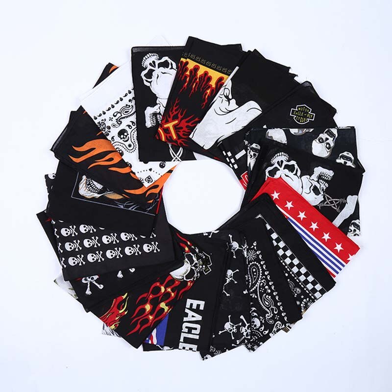 Multifunktionelt trykt kranium paisley geometrisk hip hop hårbånd bandanas kvinder mand hovedbånd firkantet tørklæde halstørklæde hovedbeklædning