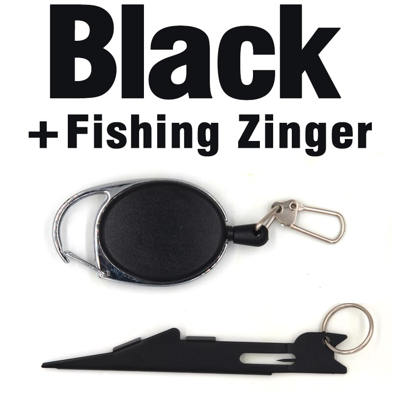 MNFT Quick Nail Knot Tying Tool / Knot Tyer Hook Tier & Hook Eye Cleaner For Fly Fishing Tackle with Retractor Zinger Carabiner: Black Fishing Zinger