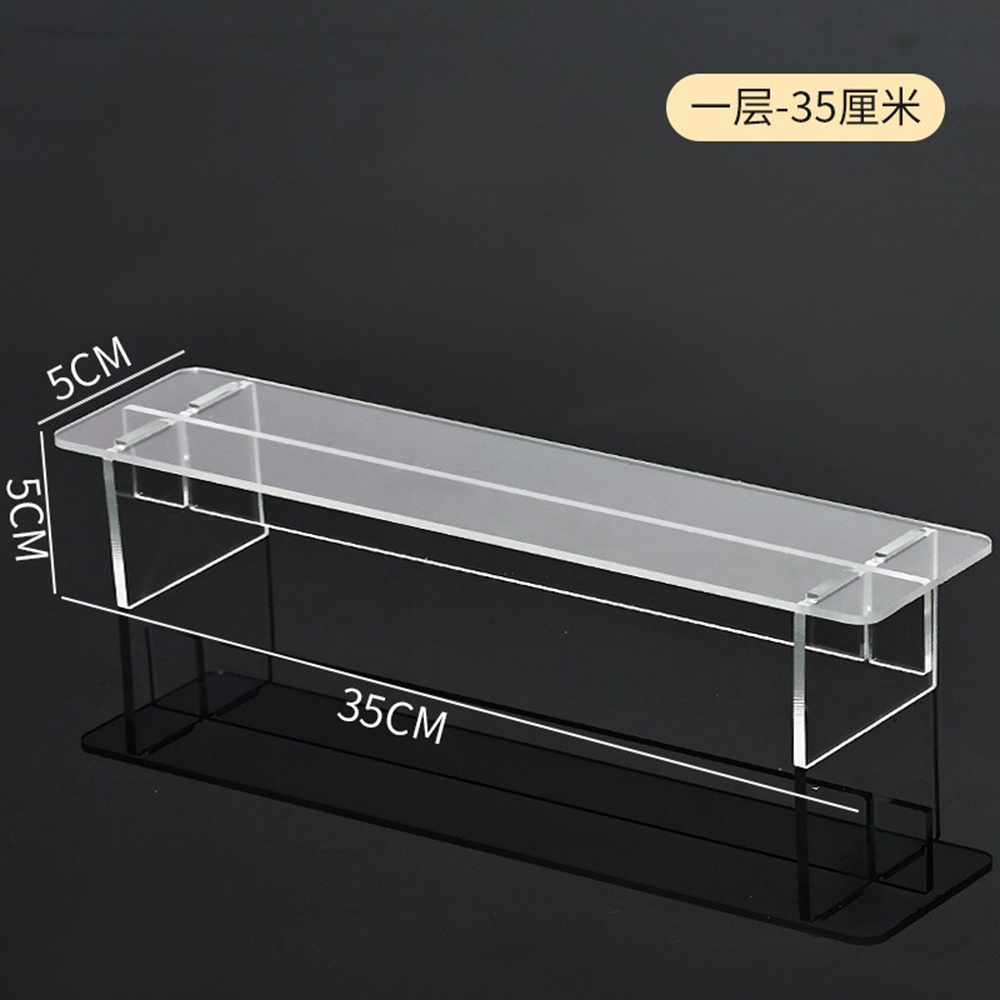 Transparent Shelf Organizers Display Stand Holder Figures Collectibles Storage Rack Perfumes Doll Removable Accessories: Brown