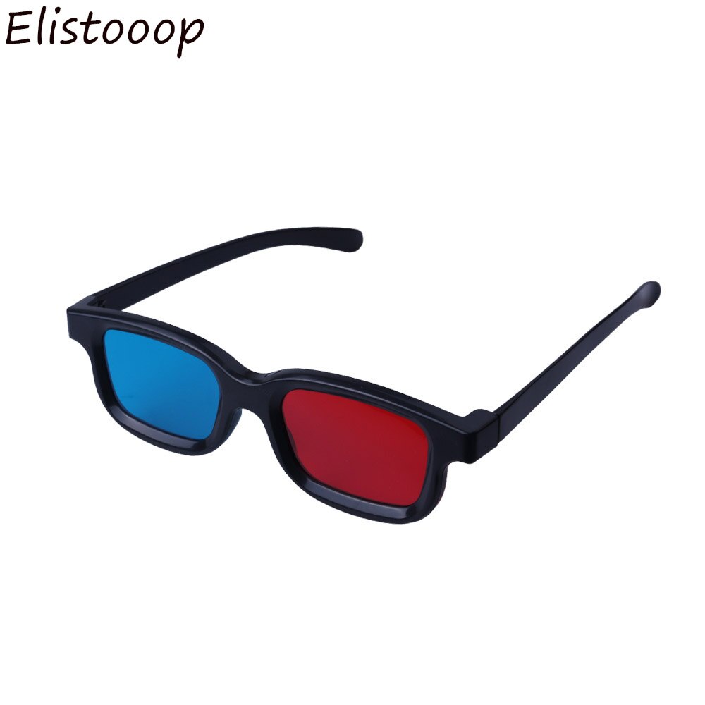 Elistooop universel 3D lunettes cadre noir rouge bleu Cyan anaglyphe 3D lunettes 0.2mm pour film jeu DVD