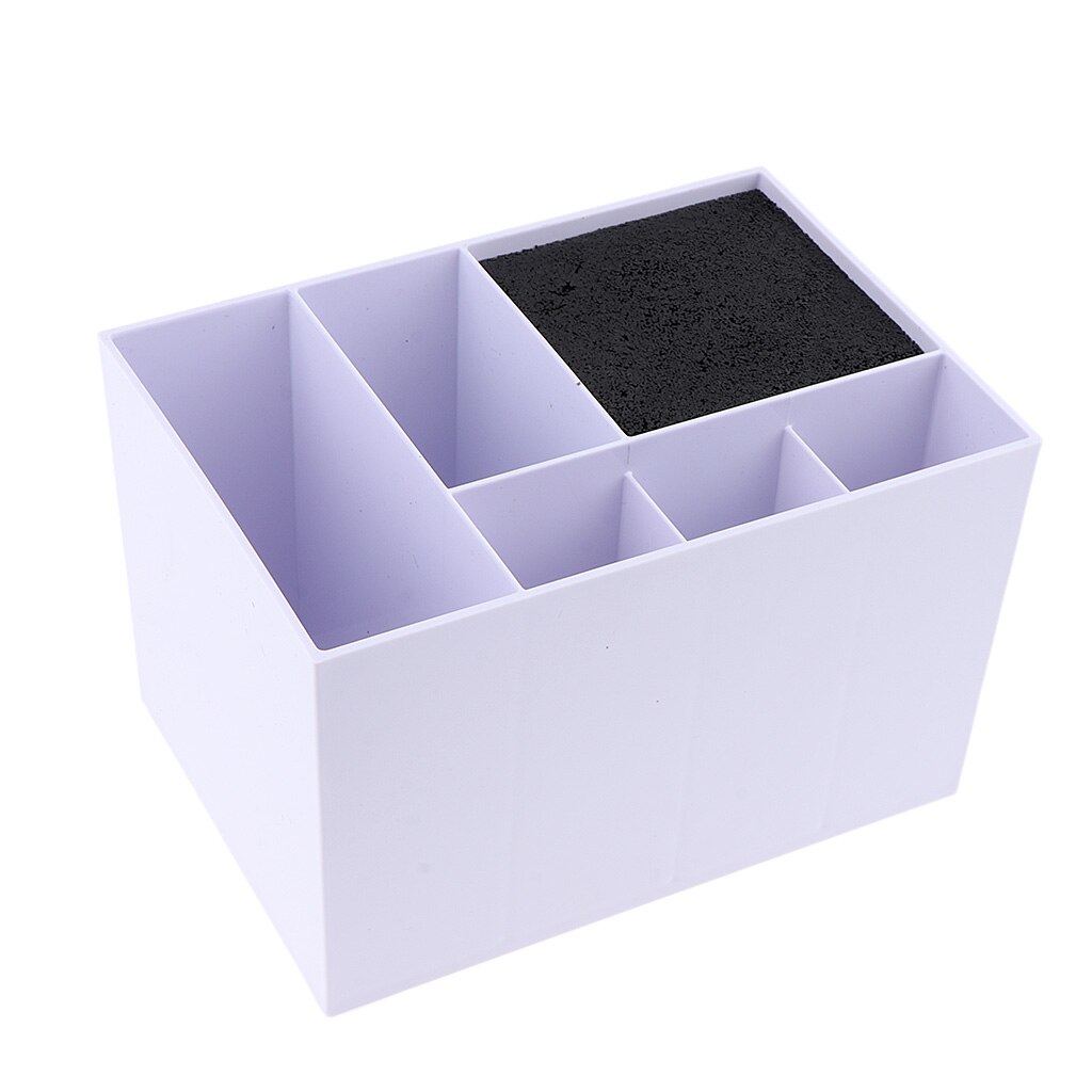 Boîte de rangement pour ciseaux de coiffeur à 6 fentes, support de boîte de rangement de décor pour Salon de coiffure: White