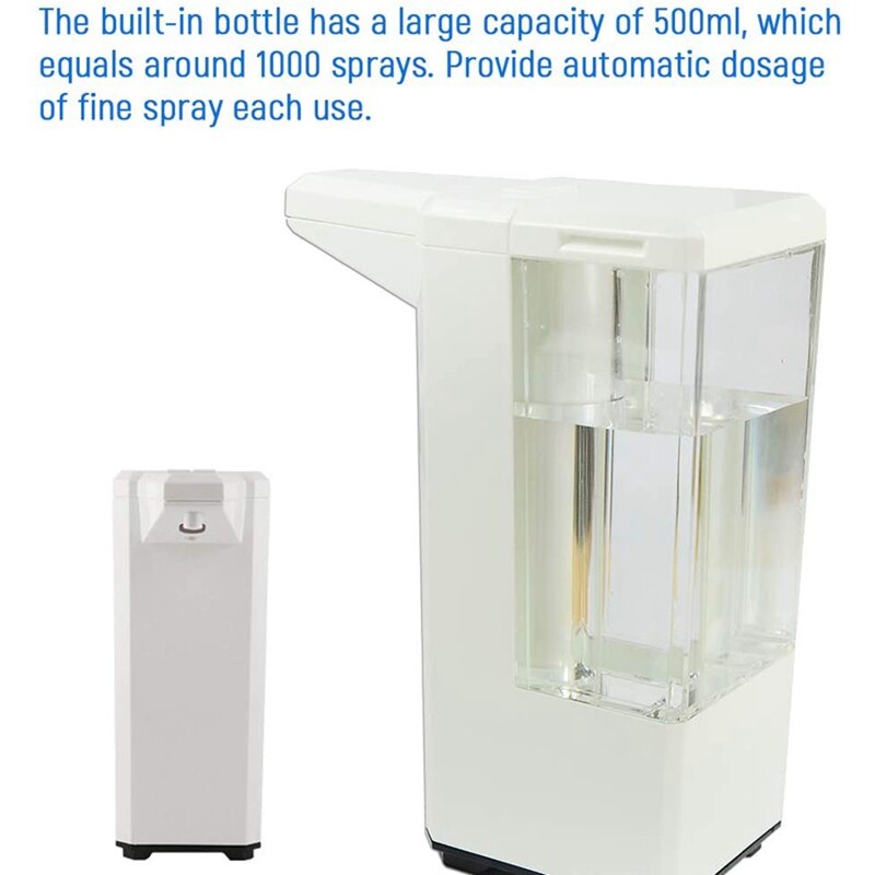 Automatische Alcohol Dispenser Touchless Spuitmachine Sensor Druk Zeepdispenser 500Ml Zeepdispenser Geschikt Voor Thuis