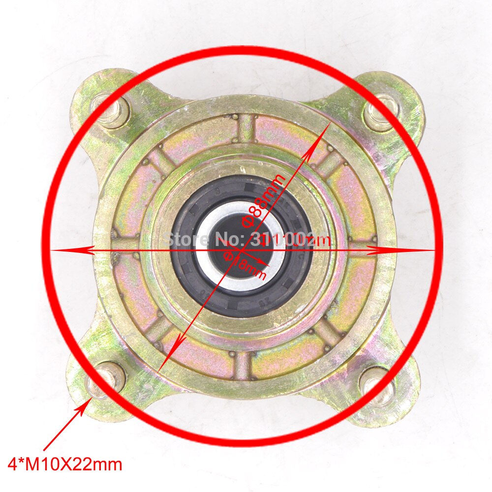 Front 110MM*4 M10 Stud Disc Brake Wheel Hub Fit For China kandi 150cc 200cc Go Kart Buggy Karting ATV Quad Bike Parts