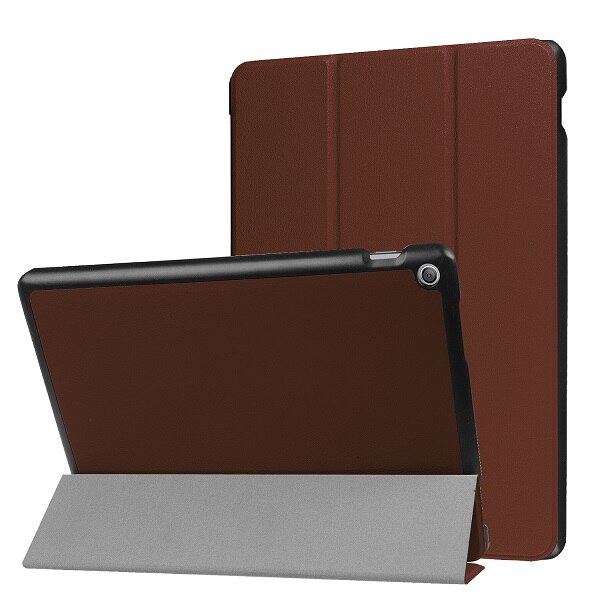 Leren hoes voor asus zenpad 10 z301 mlf  z301ml z301 10.1 " tablet (release) met driehoekige standaard magnetische hoes: Bruin