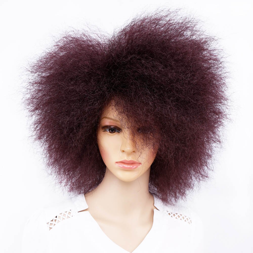 afro wig red
