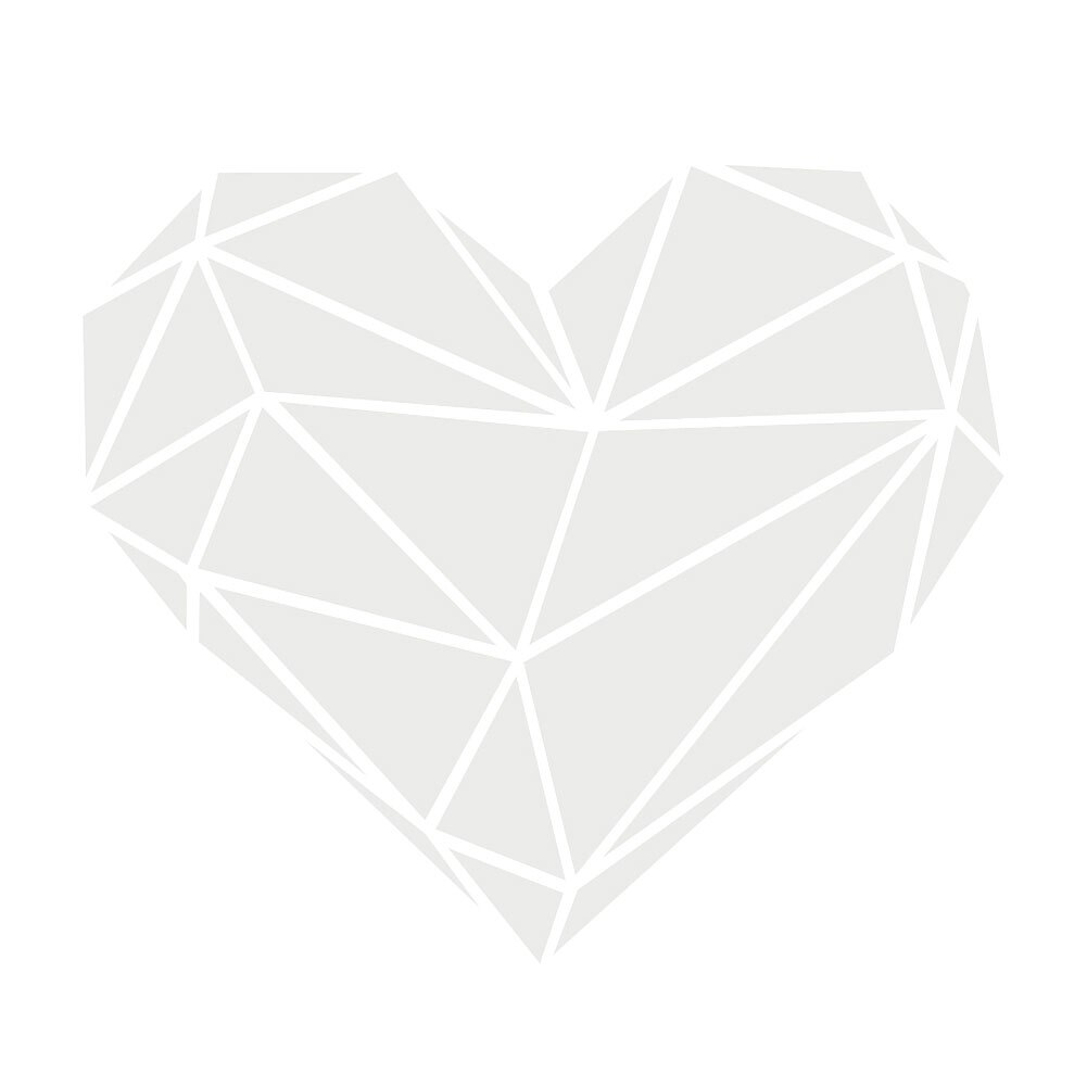 Geometric Love Heart Shape Acrylic Mirror Decorative Three-dimensional Wall Sticker Mirrors: Silver