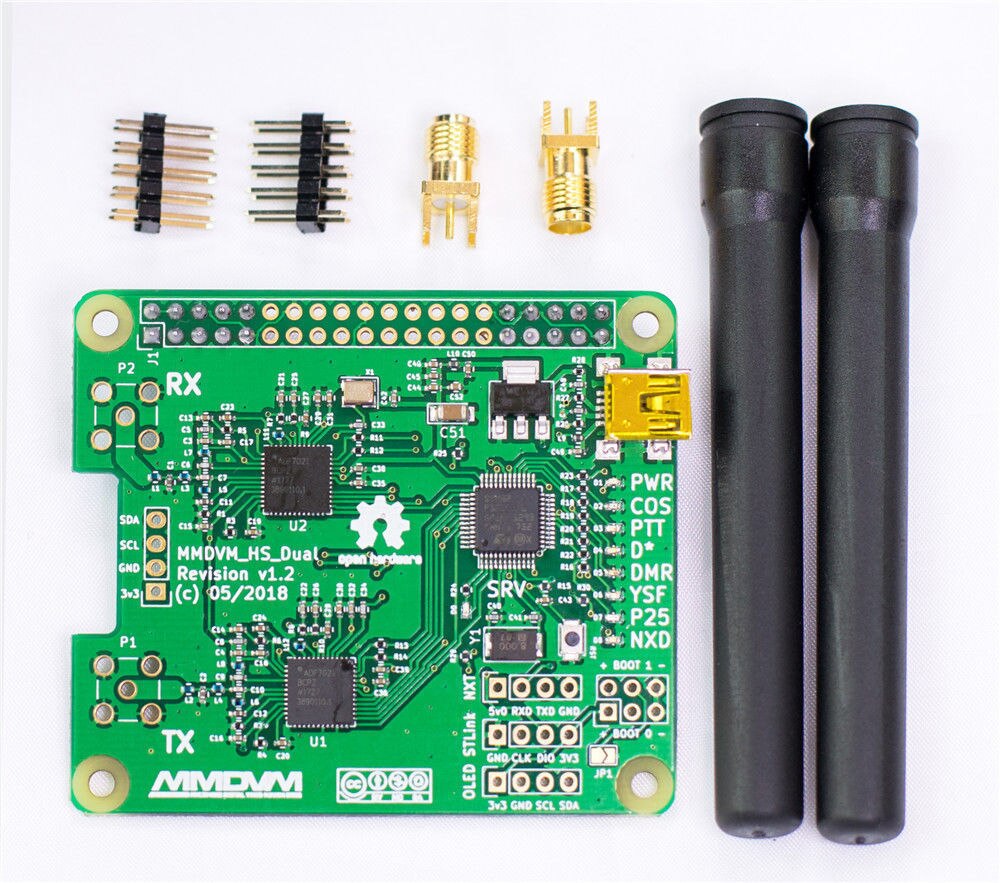 V1.3 MMDVM_HS_Dual_Hat Duplex Hotspot +OLED +Antenna Support P25 DMR YSF NXDN