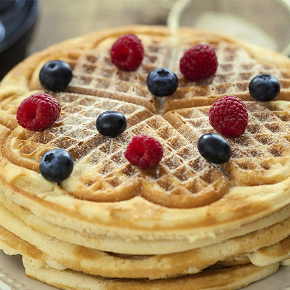Máquina de gofres triangulares de acero inoxidable para el hogar, máquina para calentar gofres caseros, magdalenas en forma de ciruela, máquina para el desayuno
