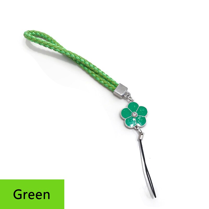 10 Colors Phone Braided Lanyard for Keys ID card USB stick Cell Phone Strap flower Weave rope Non-slip Short Lanyards Universal: Green