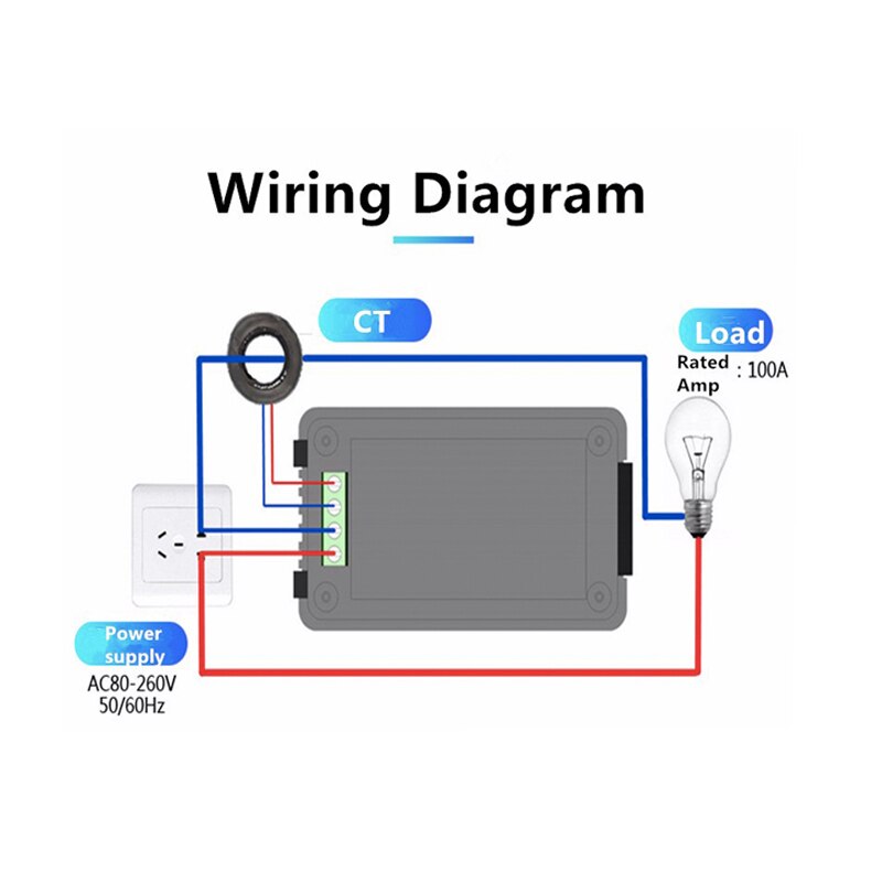 AC 80V ~ 260V 100A Digital Spannung 110V 220V Strom Volt Ampere Meter Watt Kwh Energie energie Voltmeter Amperemeter Voltimetro