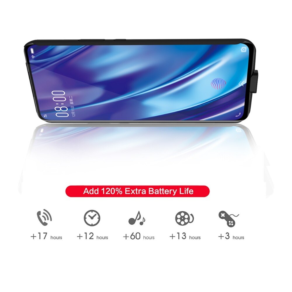 Voor huawei  p40 5000 mah batterijhoes siliconen schokbestendig lim externe powerbank batterijlader hoes voor huawei  p40 pro