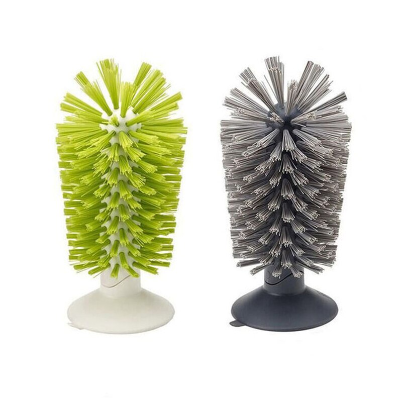Sink Suction Cup Base Cleaning Kitchen Brush Bottle Glass Wine Cup Cleaning Antibacteri kitchen tools gadgets