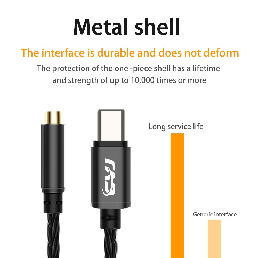 CVJ CT-3 Earphone Cable DAC Type-C to 3.5mm/4.4mm CX31993 Chip 8 Weaving Silver -plated Cables Hifi sound presentation