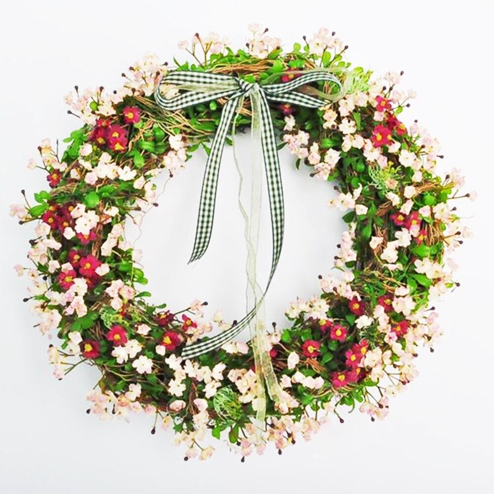Décoration de mariage rotin couronne métal cerceau couronne décor Floral cerceau noël Navidad décor pour la maison suspendus fleur artificielle