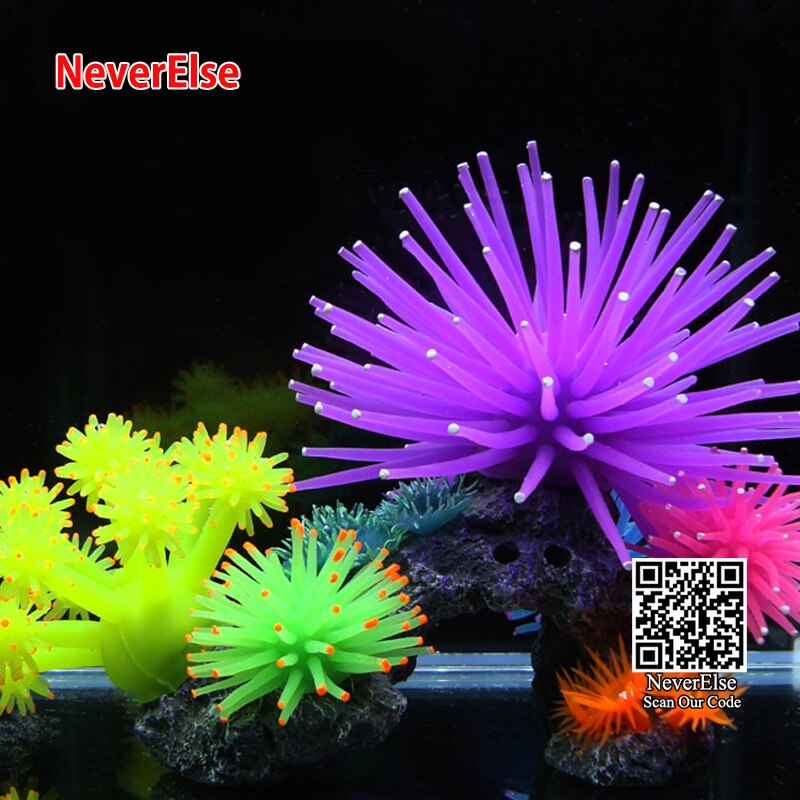 Enfeite de decoração para aquário, decoração de silicone para plantas, coral, dia 5/8/10cm, acessórios aquáticos para paisagem, mar