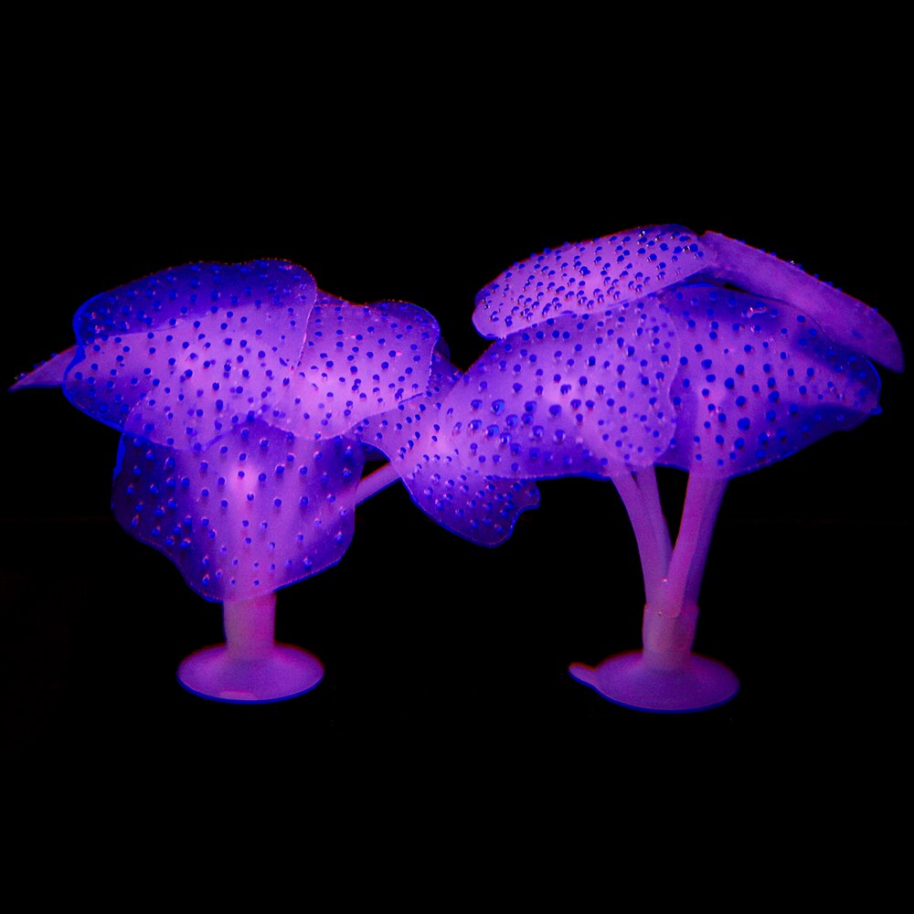 Akvarium prydnad akvarium prydnad akvarium akvarium korall akvarium dekoration konstgjord korall havsanemon akvarium  d30: Lila