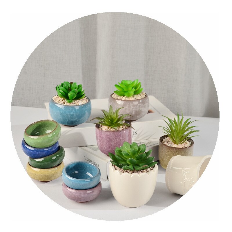 Ceramic Succulent Leaf Potted Pot Small Fresh Mini Plant Nursery Pot Office Desktop Potted Plant Succulent Pot Plant Pots