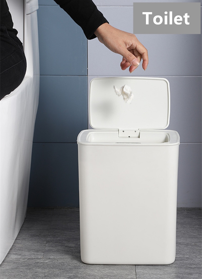 14L Automatic Touchless Smart Infrared Motion Sensor Rubbish Waste Bin Kitchen Trash Can Garbage Bins Home Cleaning Tool