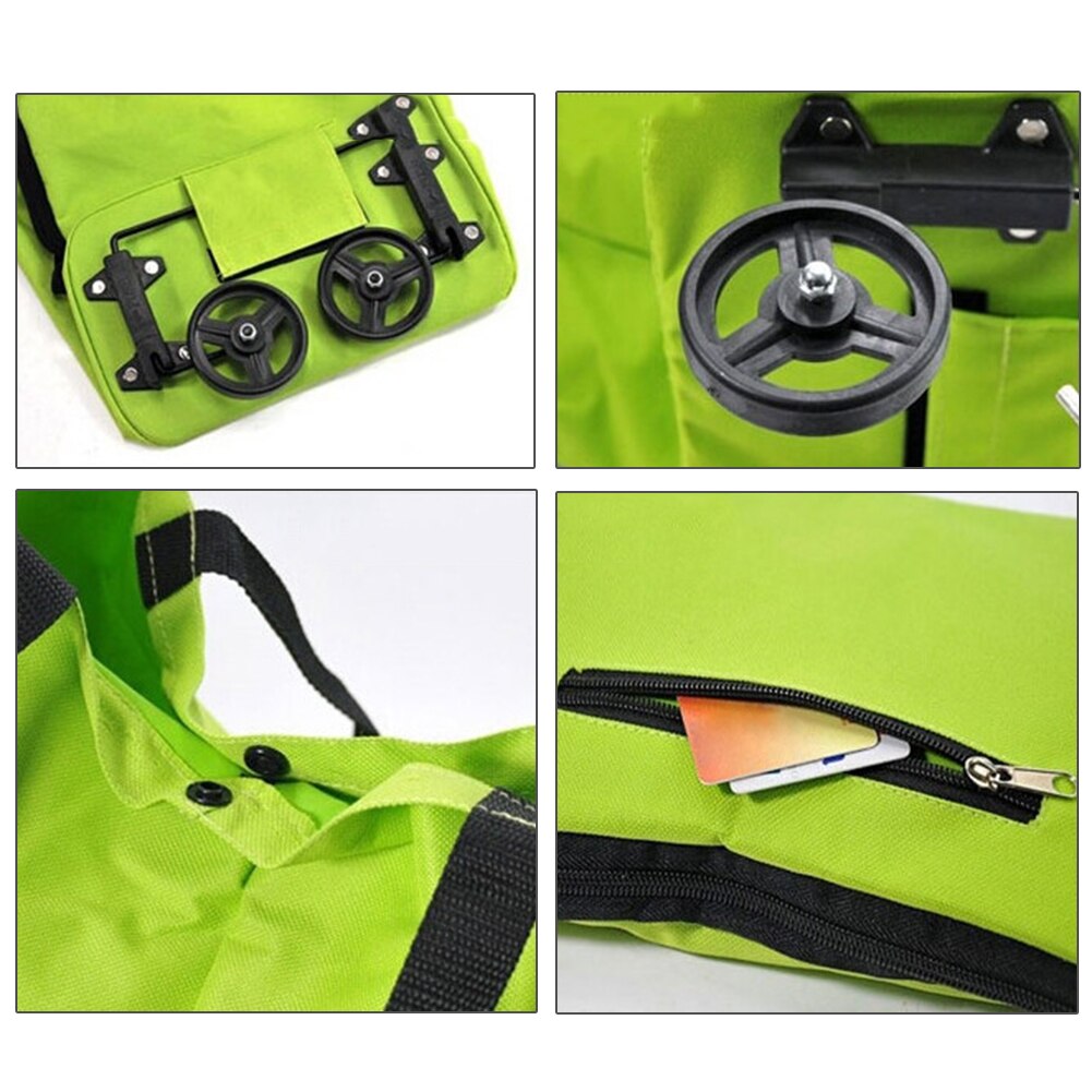 Opvouwbare Rollende Boodschappentas Herbruikbare Winkelwagen Trolley Tas met Wiel