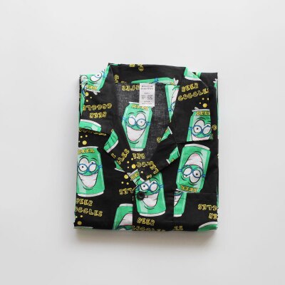 Pyjamas herr kortärmad bomull hemma kläder cardigan shorts bomull pyjamas set ungdom pojke pyjamas: Ölflaska / L