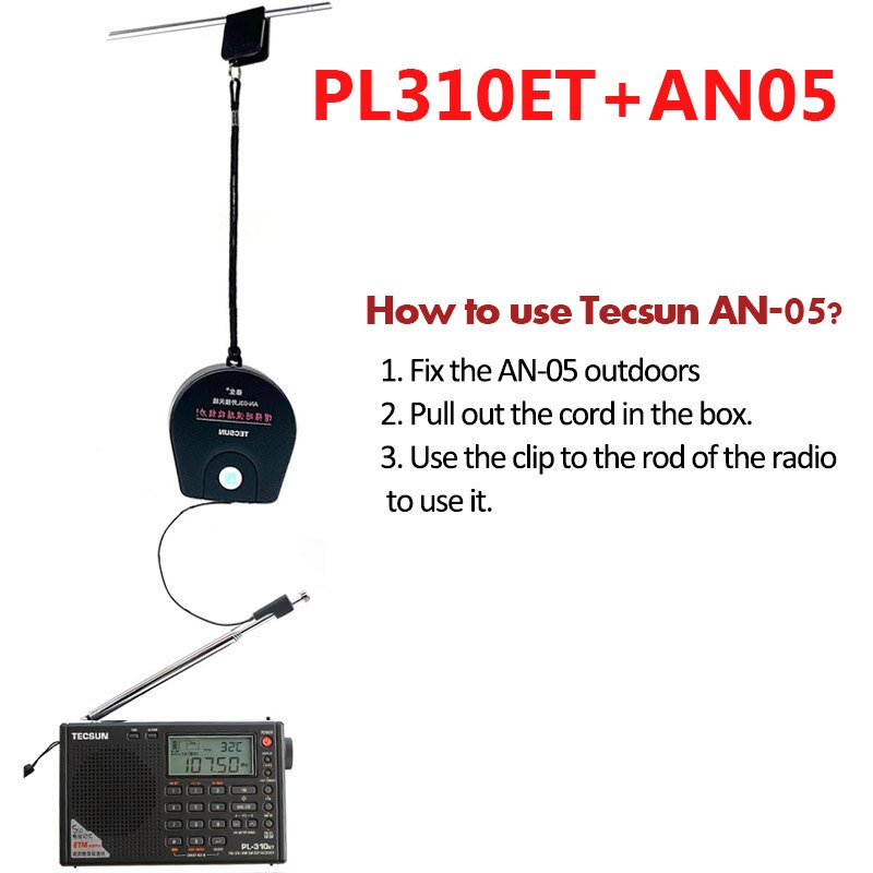 100%  helt tecsun  pl310et pl -310et fuld band radio digital demodulator på fm / am / sw / mw / lw verden band-stereoradio digital modtager: Sort og 05