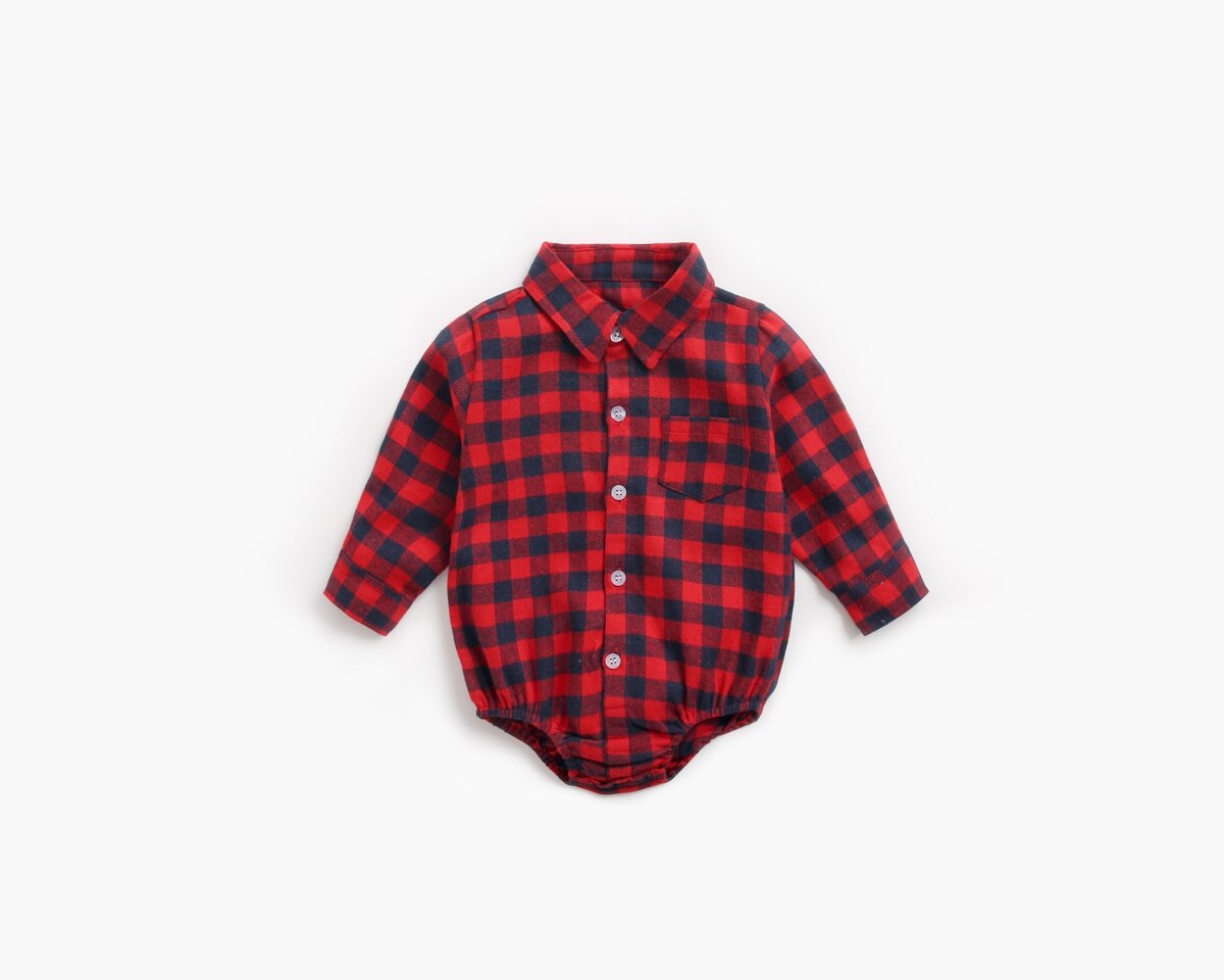 Norme focalisante décontracté 3 couleurs | Body pour tout-petit garçon et fille, manches longues, Plaid, col rabattu, vêtements d'automne: A / 3T