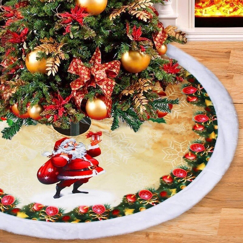 100/120cm juletræ nederdel juletræ tæppe snefnug træ nederdel år dekorationer juledekorationer til hjemmet