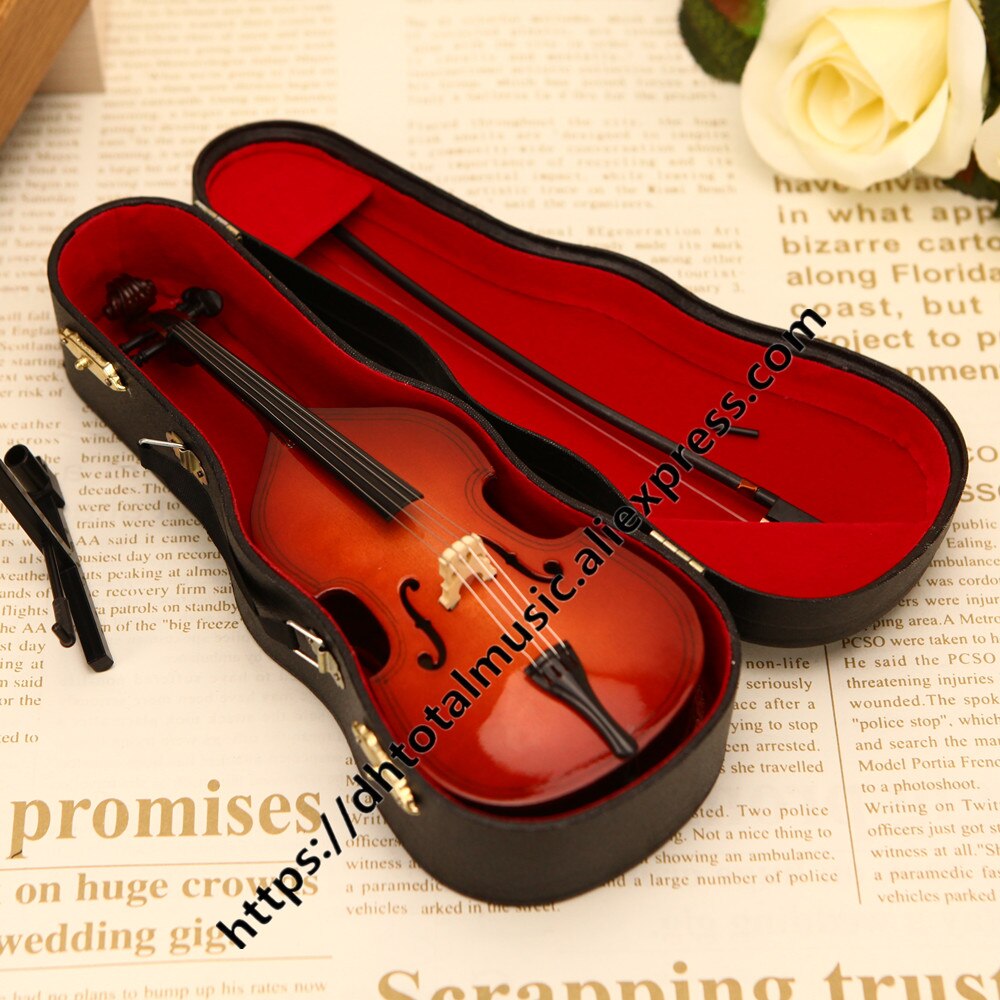 Mini doppel Bass mit Unterstützung Miniatur Kontrabass Holz Musical Instrumente Sammlung Dekorative Ornamente Modell