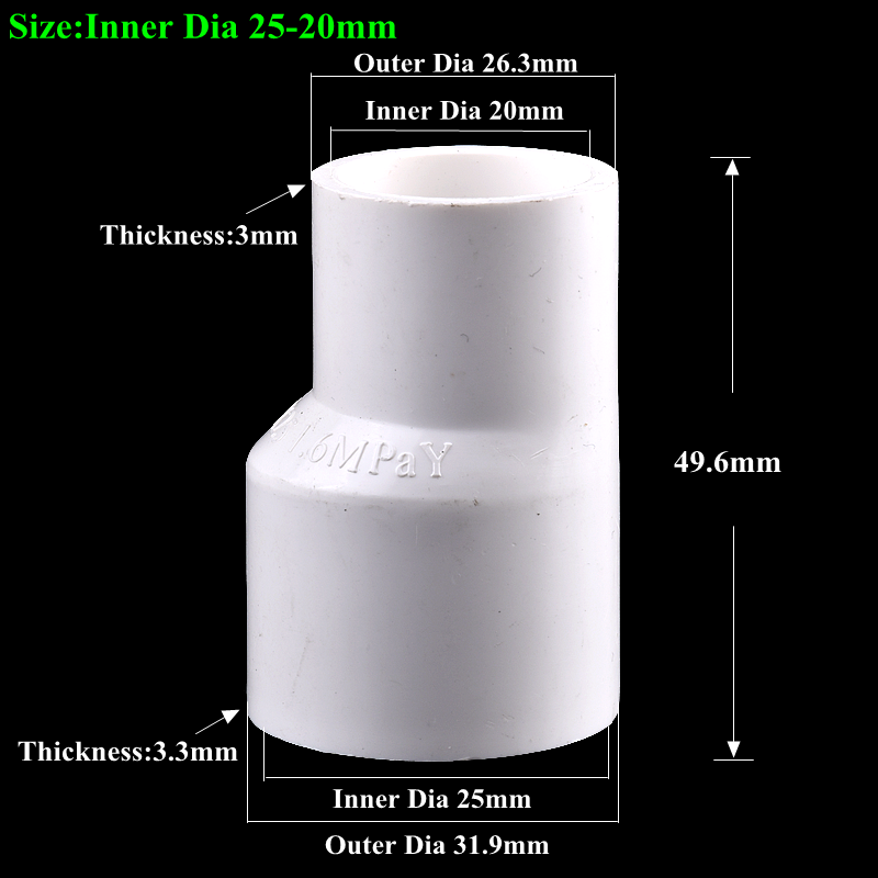 1Pc PVC Straight Eccentric Reducer Connectors, Garden Irrigation Water Pipe Joint Drainage Pipe Accessories Fish Tank Adapter: Brown