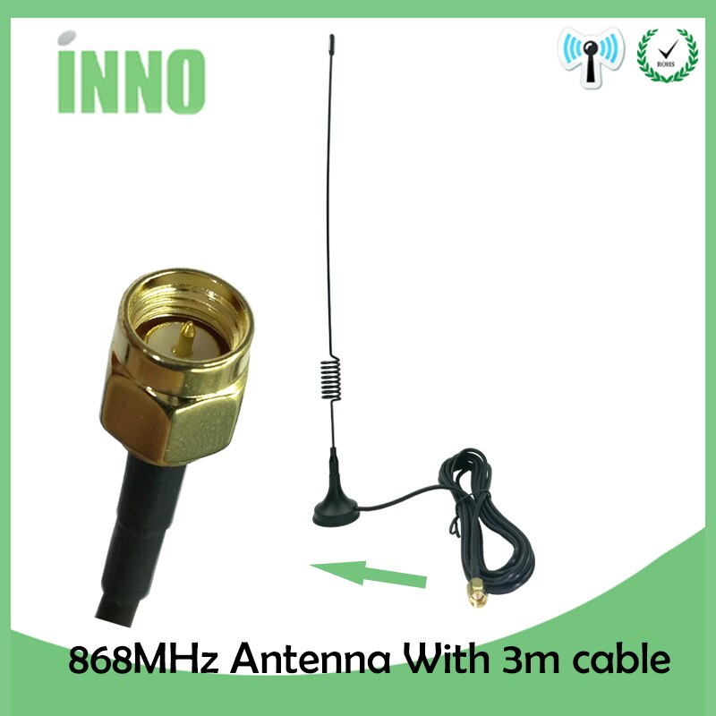 868Mhz Antenna 900 - 1800 Mhz GSM 3G 5dbi SMA Male IOT 300cm Cable 868 mhz 915 mhz antena Sucker Antenne base magnetic antennas