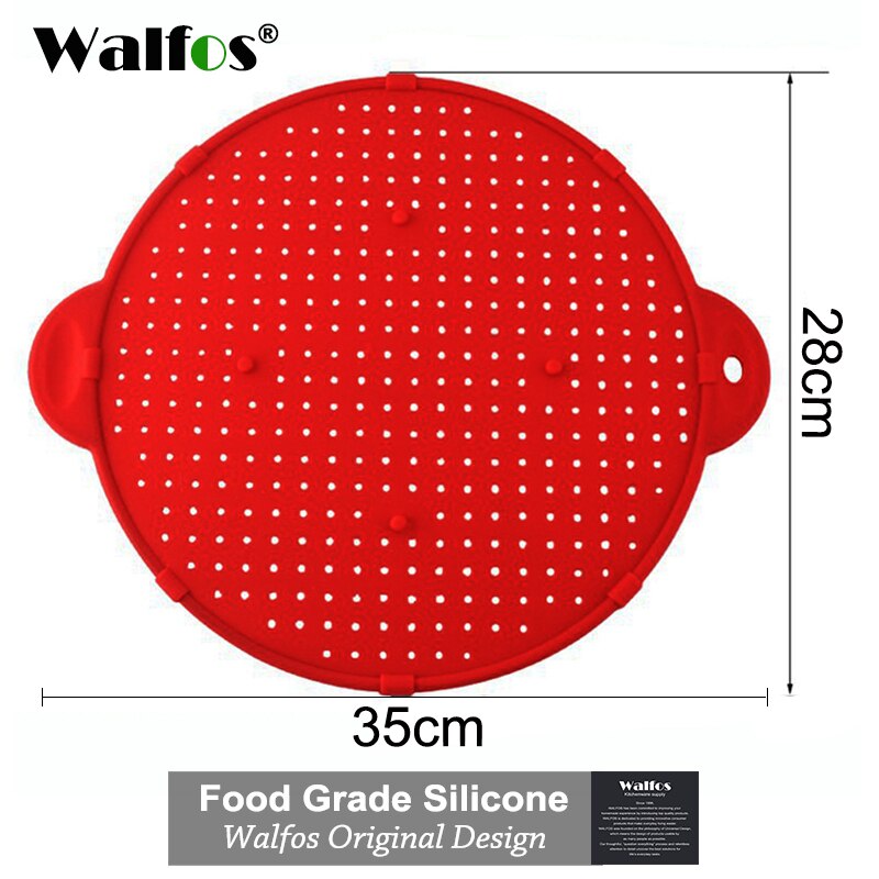 Walfos 3 In 1 Ploetert Screen Ploetert Guard Keuken Zeef Trivet Pot Deksel Pan Cover Siliconen Deksel Spill Stopper Wassen zeef