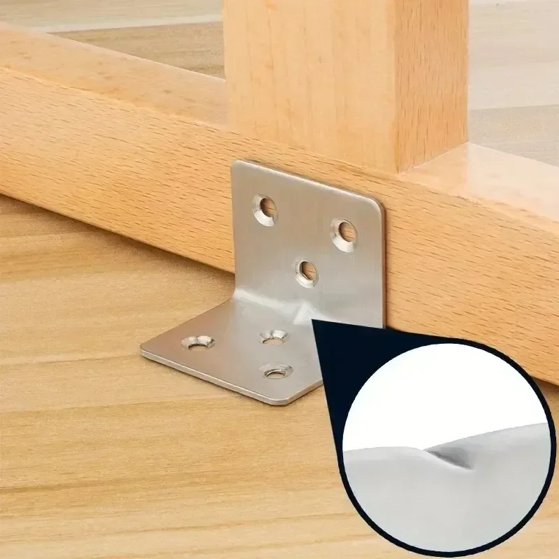 Soporte de esquina Universal de acero inoxidable, soporte fijo de ángulo recto de 90 grados, muebles de madera, marco de cama, accesorios para gabinete, 50/10 Uds.